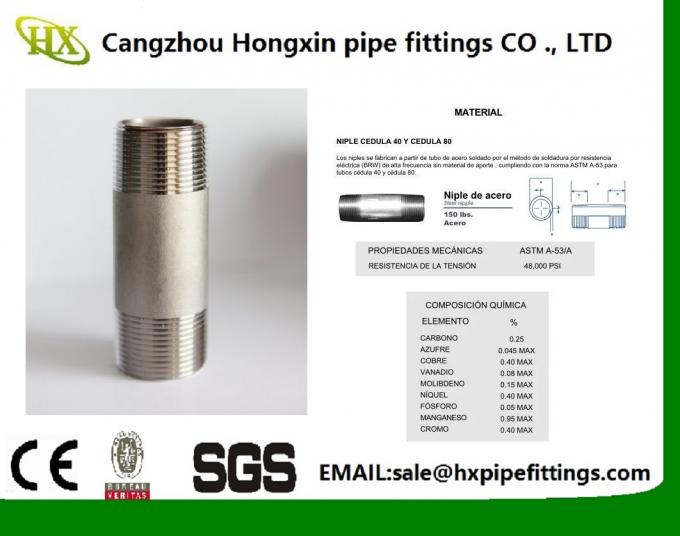 low price,high quality female/male stainless steel pipe nipples