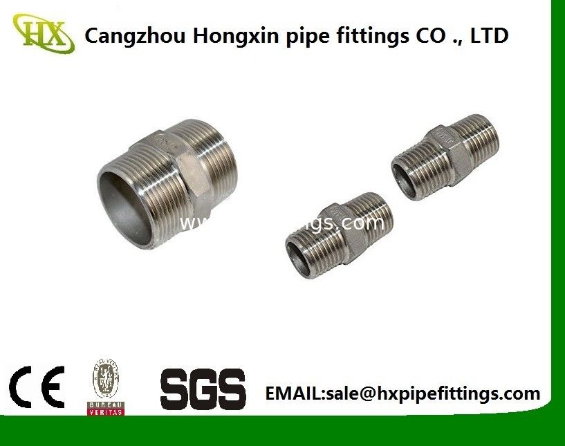3//8/" 1/" 2/" BSP Male Barrel Nipple 304 Stainless Steel Pipe Fitting Connector