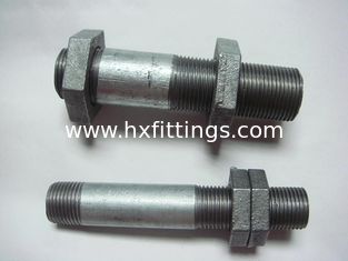 China Plumbing long screw thread steel pipe nipples supplier