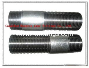 China GALVANISED long thread steel pipe nipples supplier