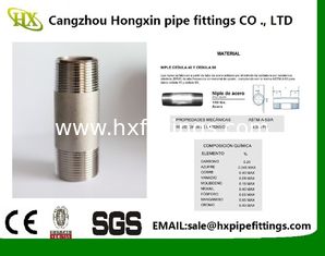 China full coupling npt male b16.11 a105 nipple pe npt carbon steel pipe nipple supplier