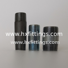 China Carbon steel pipe nipple barrel nipples with BSP NPT male thread galvanized forge pipe nipples supplier