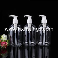China cosmetic 300ml screen print transparent plastic PET bottle with pump supplier