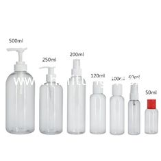 China 250ml plastic PET shampoo empty bottle with pump with pump dispenser supplier