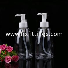China 300ml cosmetic plastic transparent liquid soap pet bottle with lotion pump supplier