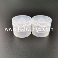 China 20/410 plastic PP transparent clear color ribbed closure flip top caps lids screw caps for sanitizer bottle supplier