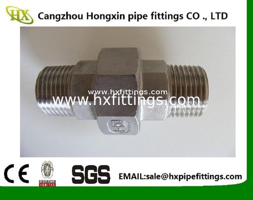 BSP / NPT Threaded Screwed Stainless Steel Pipe Fitting Union / Elbow Fitting