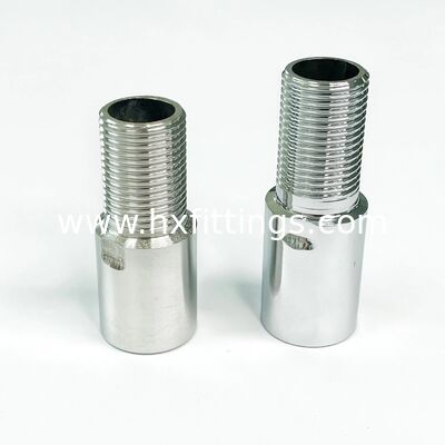 Custom threaded brass and stainless steel  extension nipple precision plumbing pipe fitting corrosion resistant from india